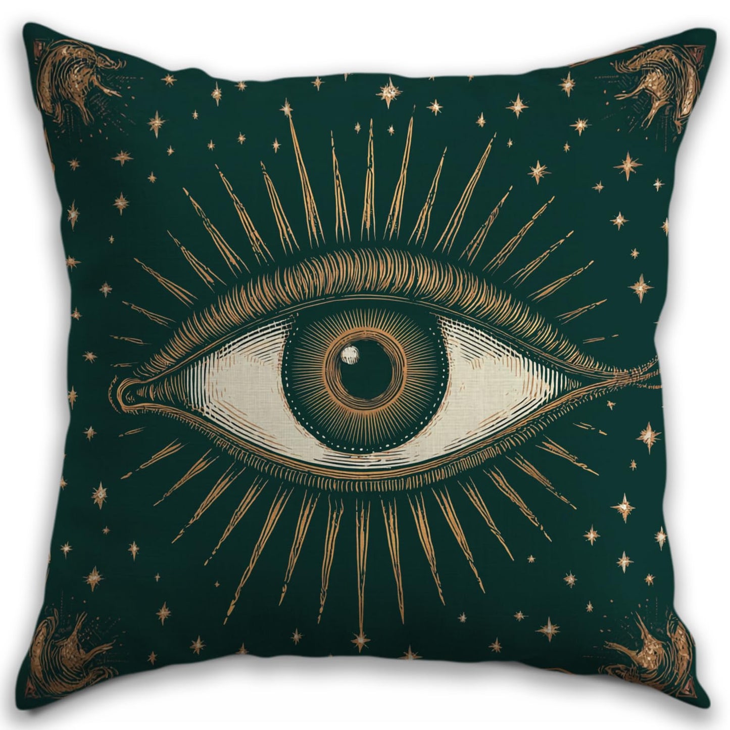 RBAFAO Gothic Floral Throw Pillow Cover, Darkly Elegant Floral Decorative Pillow Spooky Tiki Skull Flower Motif, Witchy Art Deco Pillowcase Cushion Cover for Bed Sofa Living Room (Green, 18x18inches)