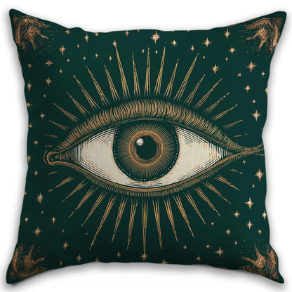 RBAFAO Gothic Floral Throw Pillow Cover, Darkly Elegant Floral Decorative Pillow Spooky Tiki Skull Flower Motif, Witchy Art Deco Pillowcase Cushion Cover for Bed Sofa Living Room (Green, 18x18inches)