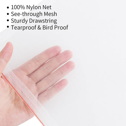 50Pcs 18"x12" Kikhope Fruit Protection Bags, Garden Netting Bags with Drawstring, Fruit Netting Bags, Fruit Tree Bags, Netting Barrier Bags for Protecting Fruits and Vegetables