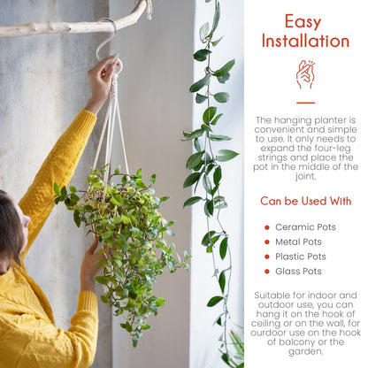 feedee Macrame Plant Hangers Indoor Macrame Hanging Planters for Indoor Plants, 6 Pack Hanging Plant Holders Indoor Hanging, Macromay Plant Hangers for Indoor Plant Hanger, Outdoor Flower Pots Holder