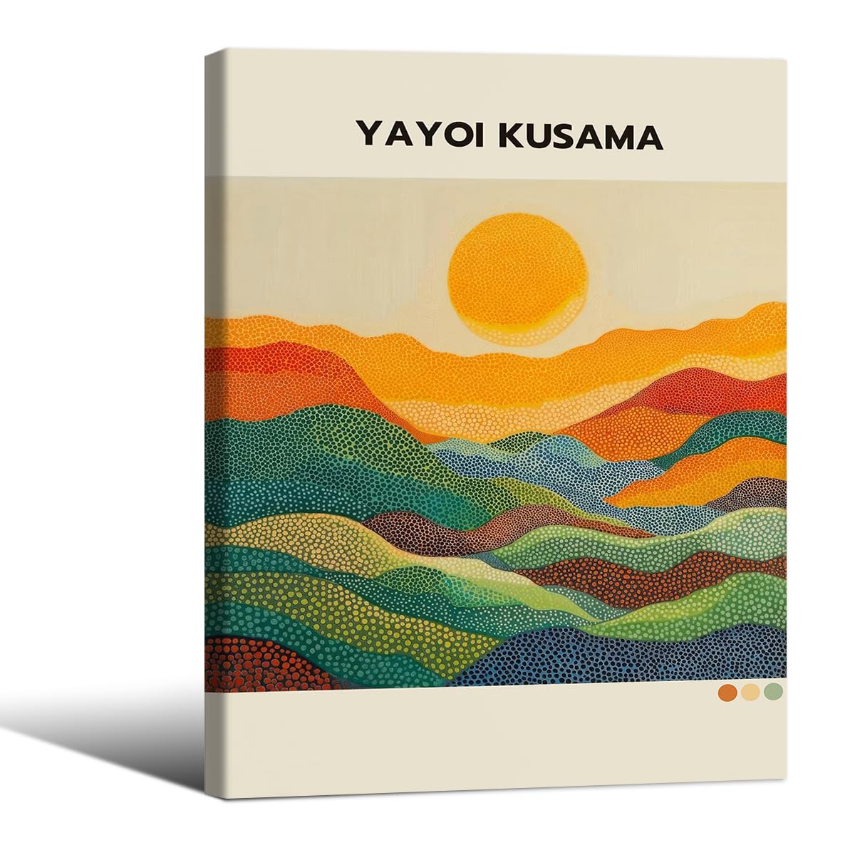 Yayoi Kusama1986 Wall Art Japanese Gallery Exhibition Wall Decor Yayoi Kusama Poster Abstract Landscape Canvas Print for Japanese Home Bedroom Decorations Artwork12x16in Framed