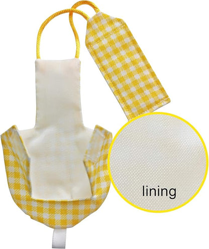 VANFAVORI Bird Diaper Harness Flight Suit Clothes with 80 Inch Flying Leash for Parrots Cockatiel Pet Birds Including A Cotton Pad, S Size, Yellow Checks