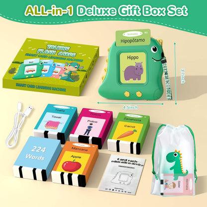 Spanish Talking Flash Cards Bilingual - Toddler Toys for 2 3 4 5 Year Old Boys and Girls, Autism Sensory Toys for Kids Learning Montessori, Español/English Speech Therapy Preschool Gifts
