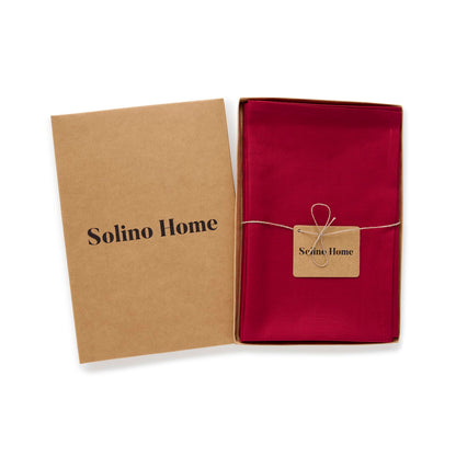 Solino Home Scarlet Red Cotton Linen Napkins Set of 4-20 x 20 Inch Cloth Dinner Napkins, Machine Washable Kitchen & Dining for Summer Decor, 4th of July - Dru
