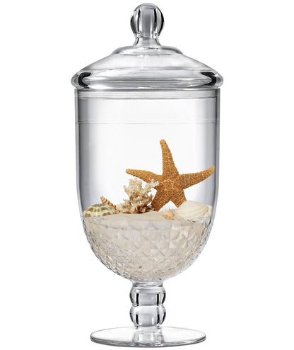 Moflekja Apothecary Jar with Airtight Lid in Premium Acrylic Plastic, Decorative Weddings Candy Buffet, Elegant Storage Jar, 50-Ounce