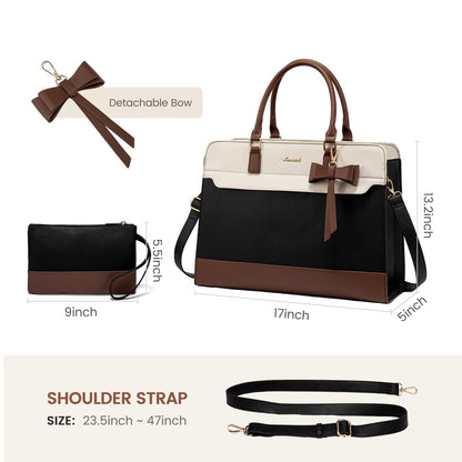 LOVEVOOK Laptop Tote Bag for Women,Leather Work Bag, Waterproof Business Teacher Bag,Large Computer Handbag Purse Briefcase,Office Gifts for Women