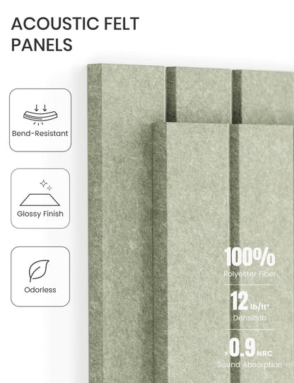 Fluxynara Large Felt Bulletin Board 48" x 36" Cork Board Alternative-12 Pack with 70 Safe Removable Adhesive Tabs, Cork Boards for Walls Cork Board for Home Office Classroom Pin Board - Sage Green