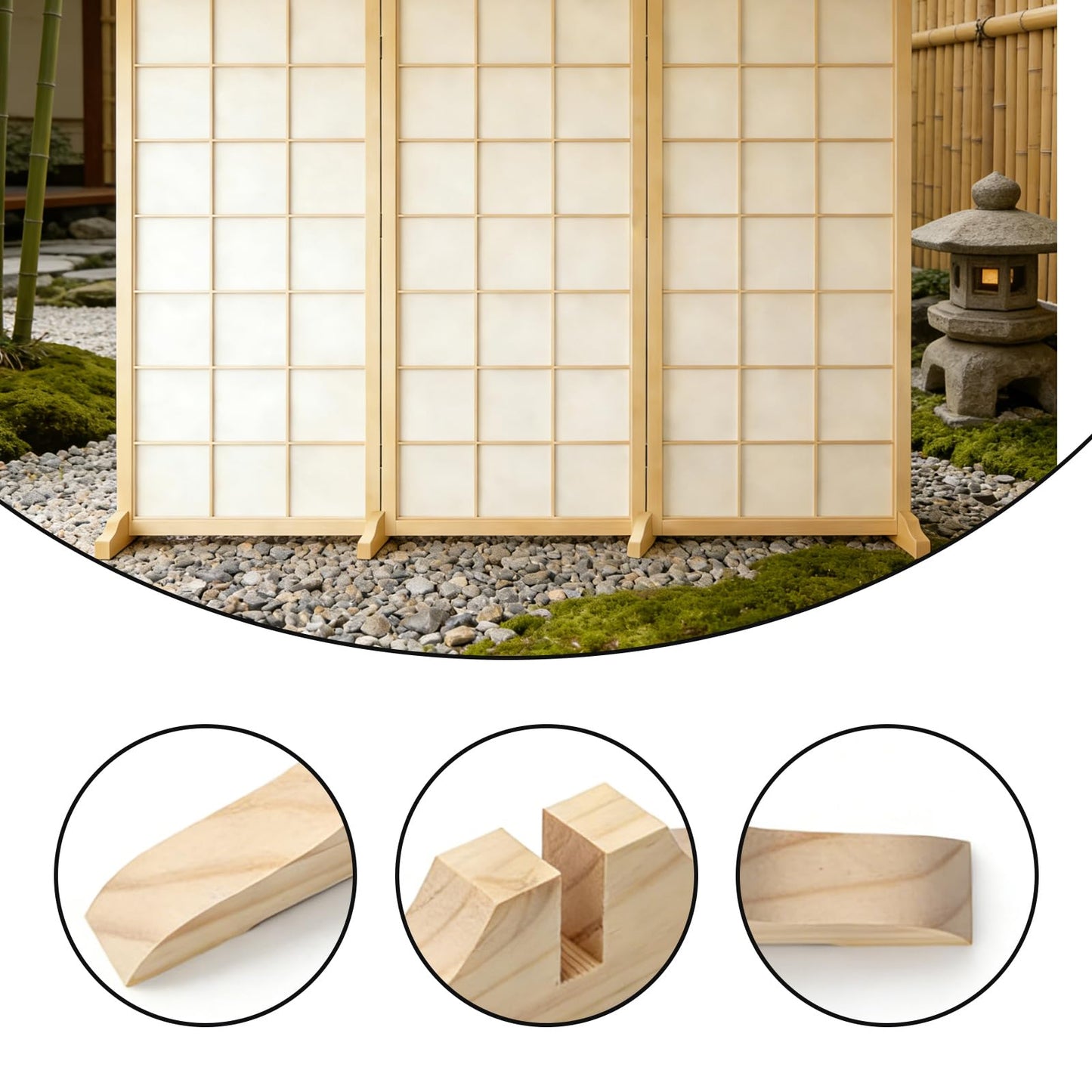 4 PCS Wood Room Divider Stand, Folding Room Dividers Holder Feet with Screws, Sturdy Privacy Screen Base for Folding Room Divider, Fit for Home Hotel Office (Wood)