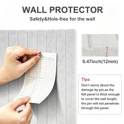 G Gamit 0.47" Thick Felt Pin Board 36"x24" Large Cork Board Alternative 6 Pack 11.81"x11.81"Felt Bulletin Board Wall Tiles Notice Board with 30 Pushpins for Home Office School(Fine-Light Camel)