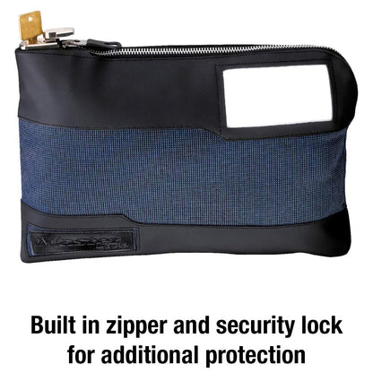 Master Lock Money Bag with Key Lock and Zipper for Cash, 11-1/2 in. Long Locking Portable Travel Money Pouch Protects Passports, Valuables, 7120D, Blue