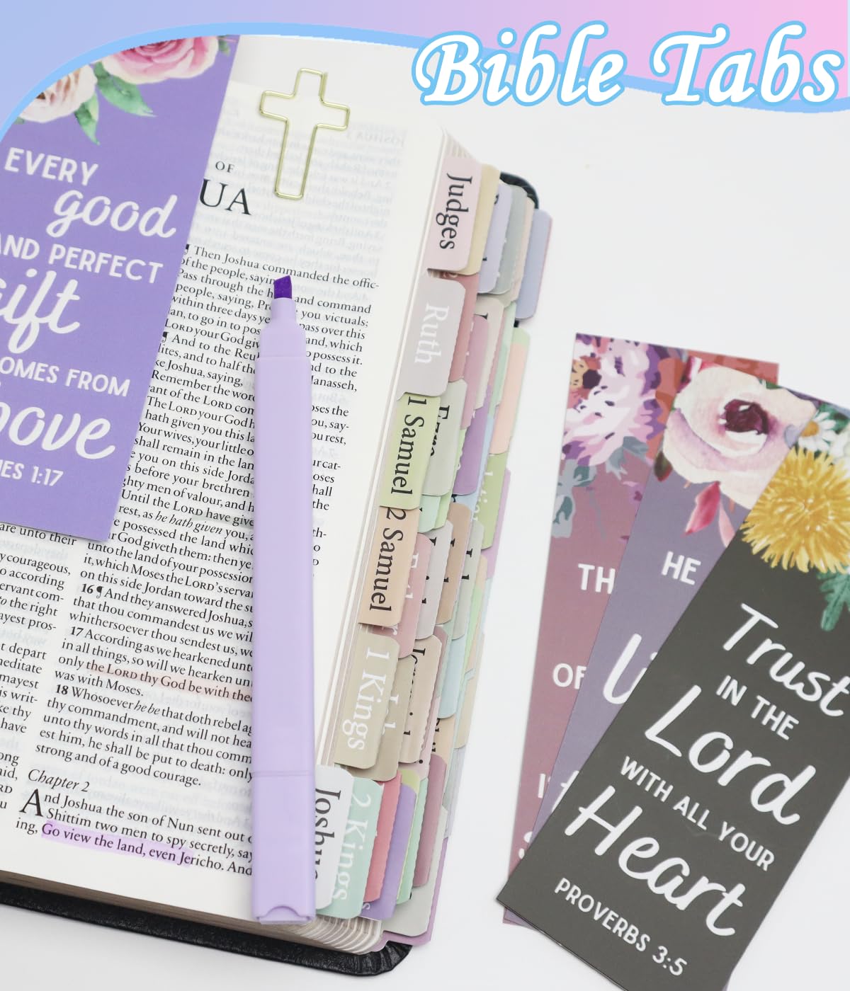 PartyGalore Bible Study Supplies Journaling Kit with Tabs and Highlighter, Pen Case, Bookmark, Bible Annotation kit, Bible Study Group Essentials Accessories for Women Students Christian Gifts