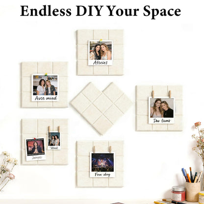 Large Felt Bulletin Board for Walls: 6-Pack Black Cork Board Alternative 11.8x11.8 Inch Peel and Stick Pin Board Wall Decor for Home Organization, Office Memo Board, Self-Adhesive Wall Tiles