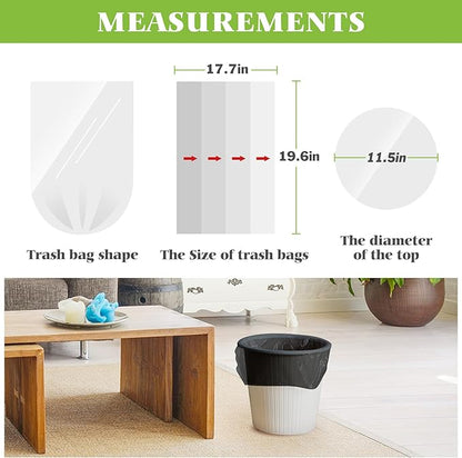 Teivio 4 Gallon 200 Counts Strong Trash Bags Garbage Bags, Bathroom Trash Can