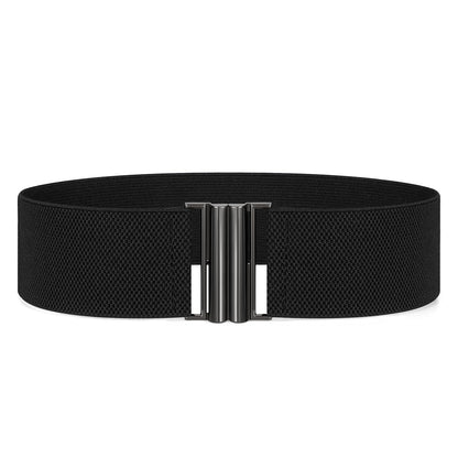 Womens Wide Elastic Waist Cinch Belt - Stretchy Vintage Trimmer Belt for Dresses