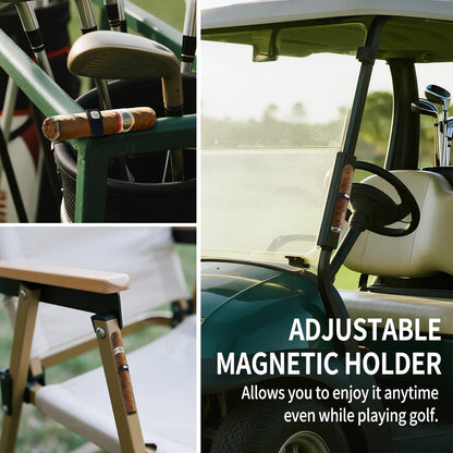VECOFO Cigar Holders, Cigar Clips & Stands, Sturdy Metal Magnetic Cigar Holder for Golf Carts, Yachts, Beach Chairs, Camping. Thoughtful Cigar Gifts for Men 4 Packs (Black)