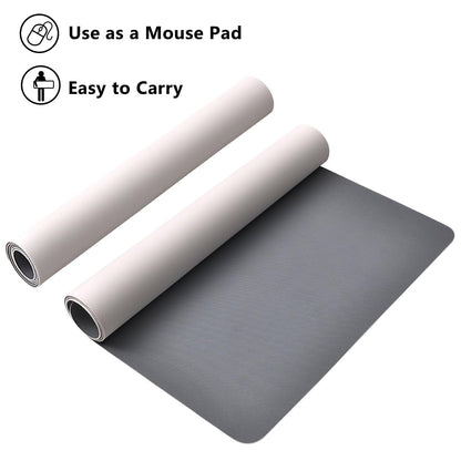 Flower Large Mouse Pad, Floral Desk Matt for Desktop, PU Leather Waterproof Desk Pad, Computer PC Laptop Protector Gaming Mouse Pads for Women Office Decor (31.5" x 15.7")