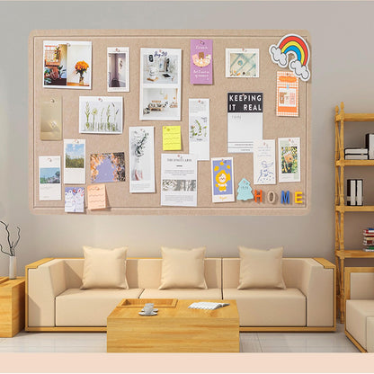 Foldable Large Bulletin Board, 72x48 Inches Cork Board Alternative, Large Felt Board Decorative Pin Board for Wall, Foldable Photo Board Self-Adhesive Vision Board with 36 Pushpins Khaki