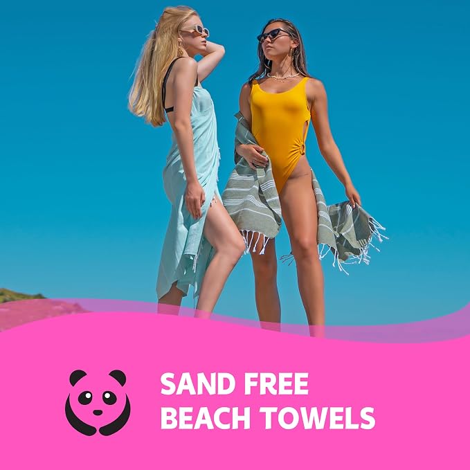 HAVLULAND Turkish Beach Towels, Oversized 40"x72" Turkish Bath Towel, Highly Absorbent Quick Dry Sand Free Beach Towels for Beach Pool Spa Gym Yoga Travel Camping Picnic Blanket - Pistachio