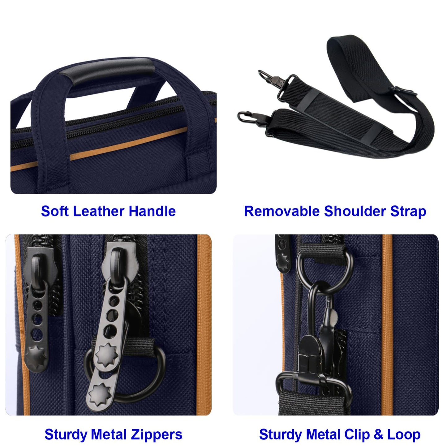 Taygeer Briefcases for Men, Water Resistant Laptop Bag 15.6 Inch for Business, Travel Office Crossbody Carry On Laptop Carrying Case, Messenger Shoulder Bag Fit 15.6 Inch Notebook/Computer, Blue Brown