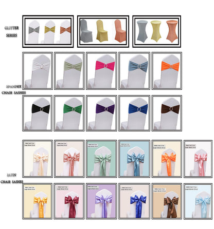 JFDYDM Brown Chair Sashes 50 Pack, Spandex Brown Chair Bows Bands with Buckle Slider for Folding Chairs Wedding Party Birthday Decor, Chair Ties