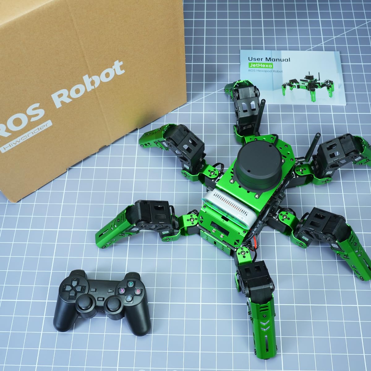 Hiwonder JetHexa Hexapod Robot Kit for Jetson Nano 3D Depth Camera, G4 Lidar and Lidar Mapping Navigation ROS AI Robot Kit (Advanced Kit)