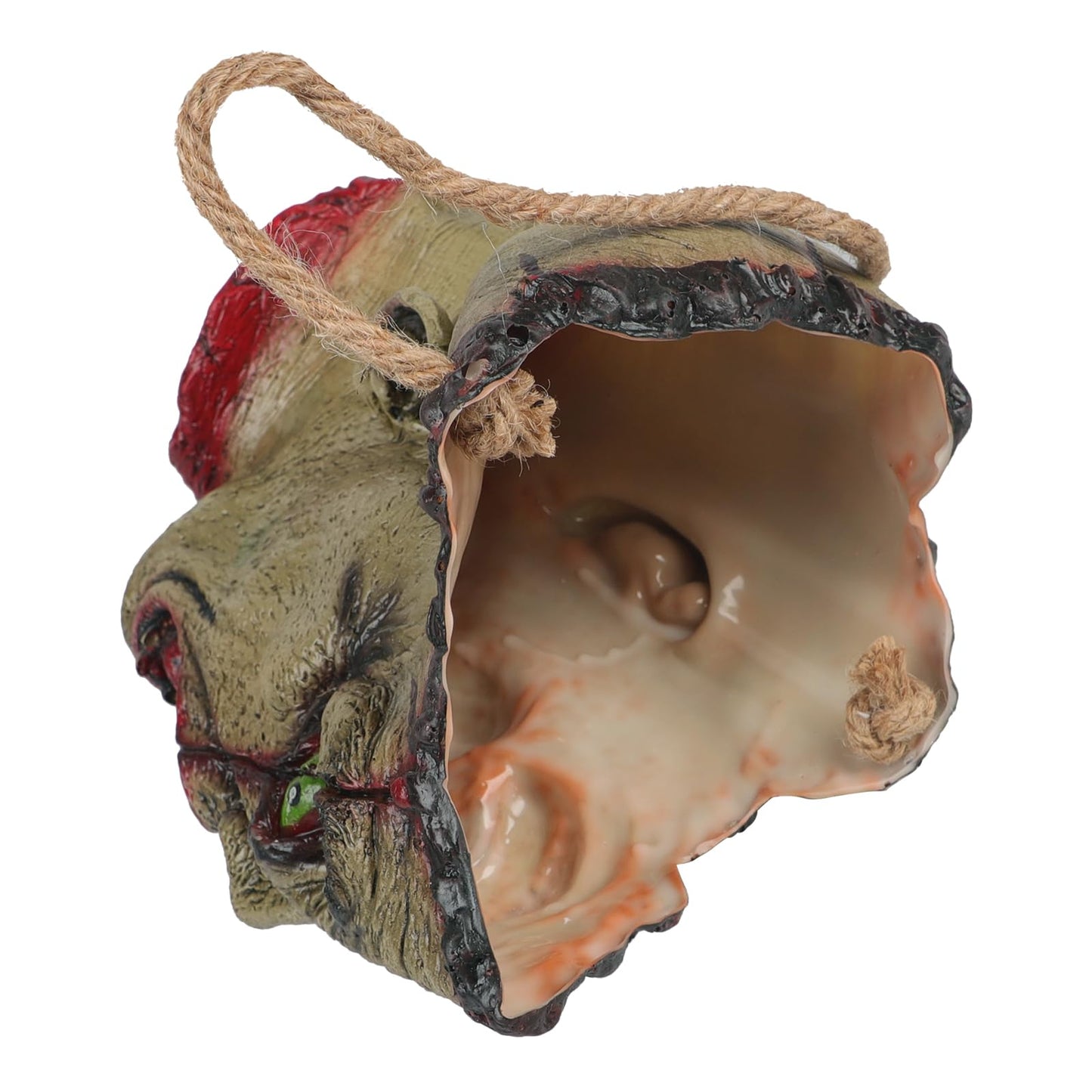 Clobeau Halloween Zombie Head Candy Tote Bag Trick or Treat Tote Bag Candy Scary Evil Hanging Bloody Vampire Head Candy Totes Latex Party Supplies Party Favor Goodie Bags Candy Sack