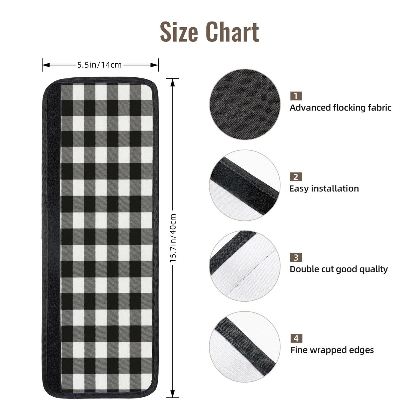 Non Slip Refrigerator Handle Covers 2pcs ,Neoprene Refrigerator Door Handle Covers For Fridge, Oven, Dishwasher & Microwave, Decorative Kitchen Appliance Handle Covers,Black And White Buffalo Plaid