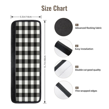 Non Slip Refrigerator Handle Covers 2pcs ,Neoprene Refrigerator Door Handle Covers For Fridge, Oven, Dishwasher & Microwave, Decorative Kitchen Appliance Handle Covers,Black And White Buffalo Plaid