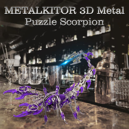 Metalkitor Scorpion 3D Metal Puzzles Kits for Adults Teens – 454 Pcs – Mechanical Assembly Models – 4 Hours to Build – Ideal for Gifts and Decorations (Purple)