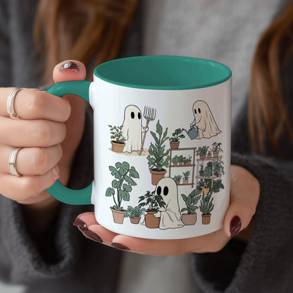 Hyturtle Cute Ghost Plant Mug Gifts For Plant Lovers on Birthday, Halloween
