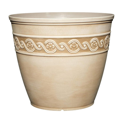 Classic Home and Garden Corinthian Resin Flower Pot Planter, Desert Tan, 8"