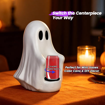 flashtoss Halloween Decorations Ghost Figurine Candle Holder, Cute Spooky Plastic Ghost Decor for Halloween Party Tabletop Home Indoor Decoration