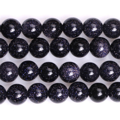 6mm Natural Blue Sandstone Beads Round Gemstone Loose Beads for Jewelry Making (58-62pcs/strand)