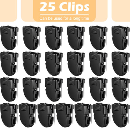 Feifeiya 25 Pcs Cubicle Clips Fabric Panel Cubicle Accessories Fabric Partition Panel Wall Clip Office Photos Wall for Notes Memos Standard Size, 40-Sheet Capacity (Black)
