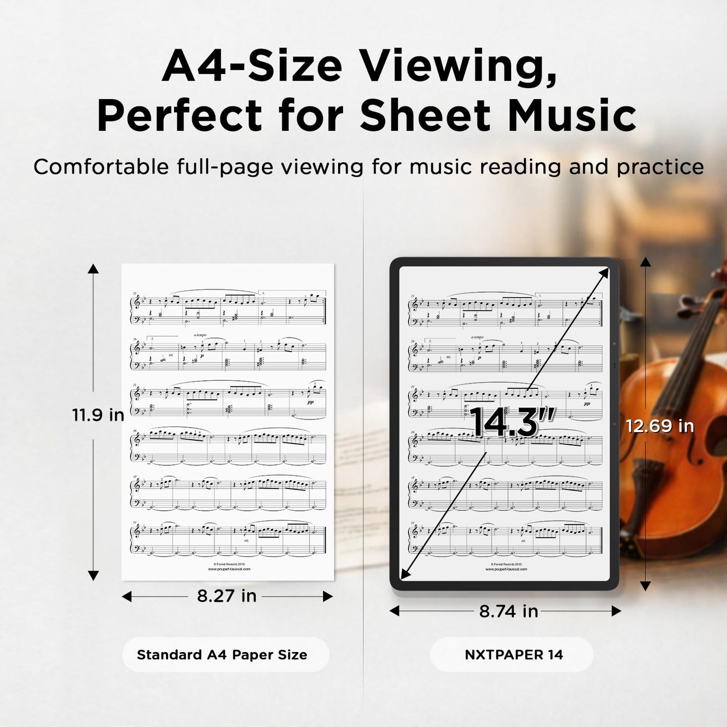 TCL NXTPAPER 14 Android Tablet, 14.3" Paper-Like Display Drawing Pad, Digital Notebook & Musician Tablet with 4096-Level Stylus & Flip Case, 8+8GB RAM, 256GB Storage, 10000mAh, Multi-Window, Gray