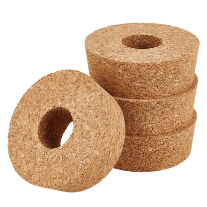 OLYCRAFT 4 Pack Cork Lids for Glass Planters 3.1~3.4 Inch Hydroponic Lids 1.2 Inch Thick Terrarium Cork Covers with 1.2 Inch Hole Natural Cork Stoppers for Hydroponic Plant Propagation Growing Vases