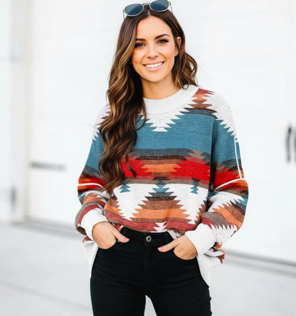 ETCYY Womens Oversized Sweaters Fall 2025 Fashion Clothes Trendy Batwing Sleeve Colorblock Striped Knit Pullover Tops