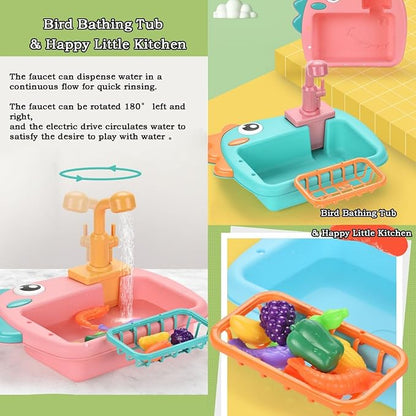 Automatic Bird Shower & Parrot Bath Fountain,Cage Mountable Bath Tub with Automatic Watering Faucet for Cockatiels,Budgies,Conures & Lovebirds