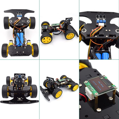 Adeept Smart Car Kit Compatible with Raspberry Pi Pico, Line Tracking, Obstacle Avoidance, Colorful Light, DIY STEM IR Remote Controlled Educational Robot Car Kit with MicroPython Code and Tutorials