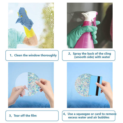 GORGECRAFT 16Pcs 4 Styles Halloween Window Clings Ghost Rainbow Window Decals Non-Adhesive Prism Windows Stickers Suncatcher Anti-Collision Cling to Save Birds from Door Collision Strike for Home