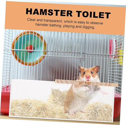 DECHOUS Hamster Cage Accessory Dust Bath Chinchilla Acrylic Bathing Tray Pet Toilet