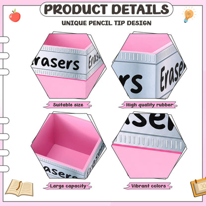 Tenceur 4.7x4.7 Inches Erasers Bucket for Teacher Desk Organizer Pencil Holder Bucket Plastic Large Capacity Desk Organizer for Teacher Classroom Craft Supply Storages