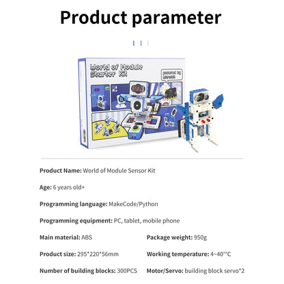 Yahboom Building Block Programming Kit Sensor Module with Micro bit V2 STEM Coding DIY Robot Kit Programmable Education Learn World of Module (Without V2)