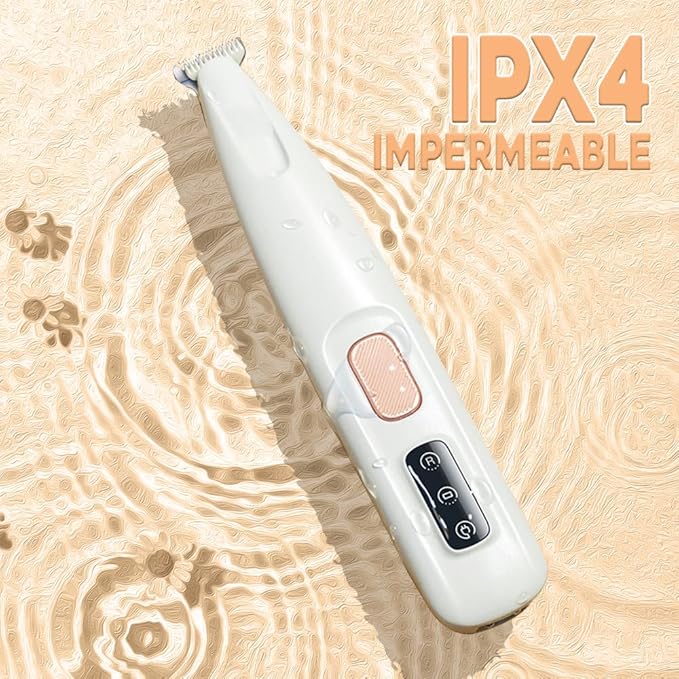 Iaolose Paw Trimmer, Upgrade Multifunctional Pet Hair Clippers Waterproof Rechargeable Pet Shaver with LED Light, Pet Paw Trimmer for Paws Eyes Ears Face Rump (1PC), White