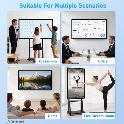 JYXOIHUB Smart Board, 55 Inch Digital Electronic Whiteboard and Smartboard for Classroom, Screen Mirroring for Live Streaming Capacitive Touchscreen, Displays and Player for Advertisin (Board Only)
