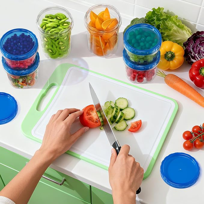 BiuLeon [12 Pack-34oz Freezer Storage Containers, Plastic Soup Containers with Lids, BPA Free Food Storage Containers with Twist Top Lids, Reusable Meal Prep Containers