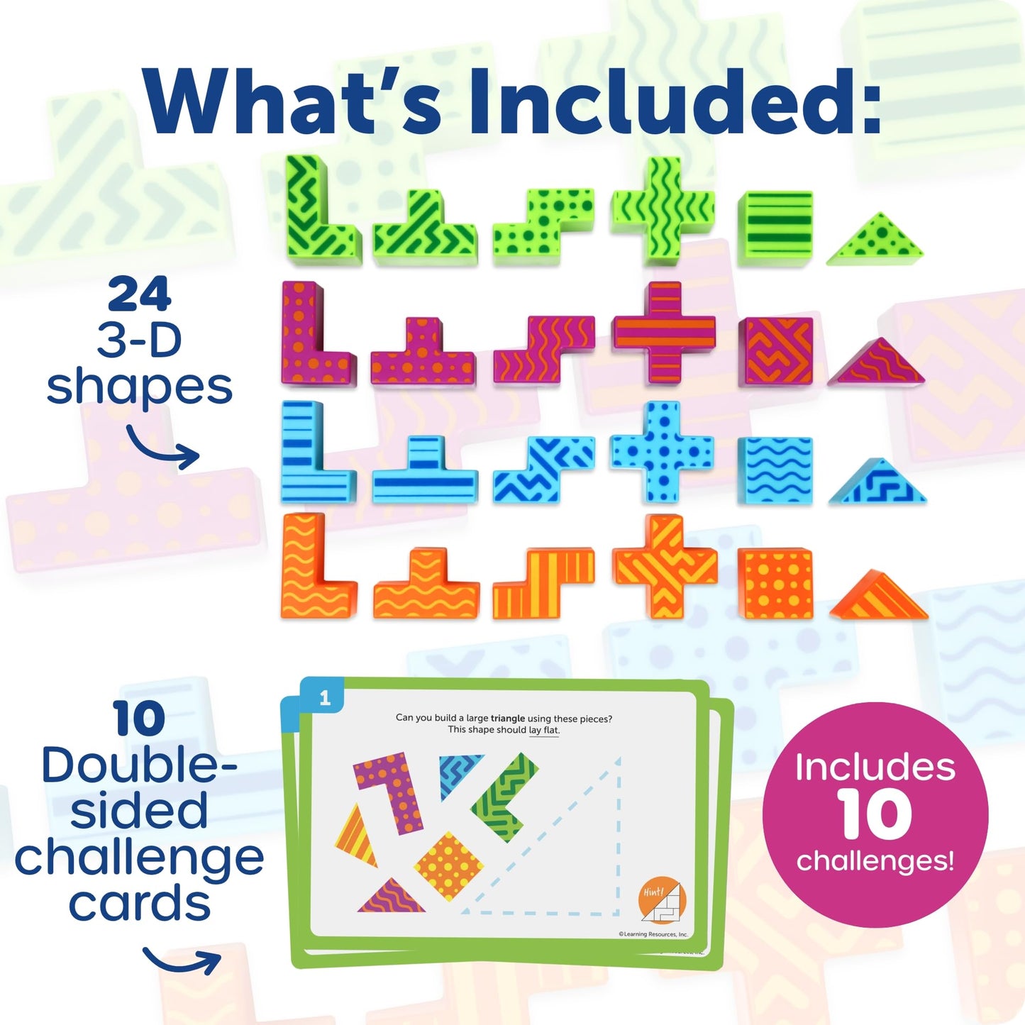 Learning Resources STEM Explorers Brainometry - 3D Puzzle Games for Kids, Kids Travel Games, Brain Teaser Puzzles, Pattern Memory Game, Brain Game Toys, Classroom Toys, 5 Year Old Boy and Girl Gifts