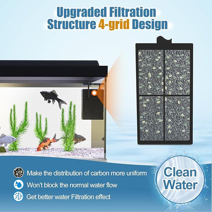 15 Pack PF-S Filter Cartridges Compatible with Silenstream PF10 Power Filters, Remplacement Aquarium Carbon Cartridge with Zeolite