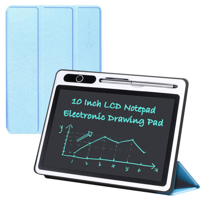 10 Inch LCD Writing Tablet with PU Protective Cover Electronic Writing Notebook Erasable Drawing Pad for Taking Notes Drafting Leaving Message (Blue)