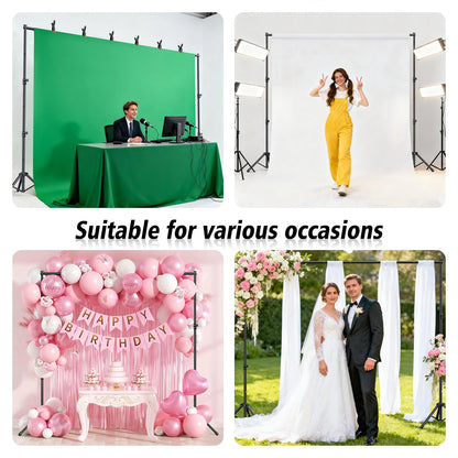 Forlogic Backdrop Stand 10x7.5ft(WxH), Heavy Duty Adjustable Photo Back Drop Stand kit, Suitable for Party, Photography, Weddings